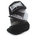 Hochwertige schwarze Stickerei Flat Brim Snapback Hat